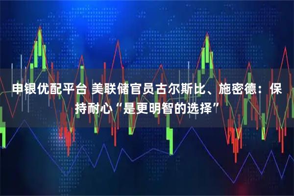 申银优配平台 美联储官员古尔斯比、施密德：保持耐心“是更明智的选择”