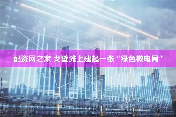 配资网之家 戈壁滩上建起一张“绿色微电网”